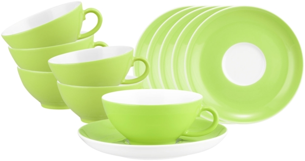 Seltmann Weiden Liberty Pure Colors Teetasse mit Untertasse 6er Set - Lime Green