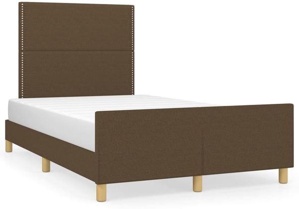 Bettgestell mit Kopfteil Dunkelbraun 120x200 cm Stoff [3124963] Bild 2