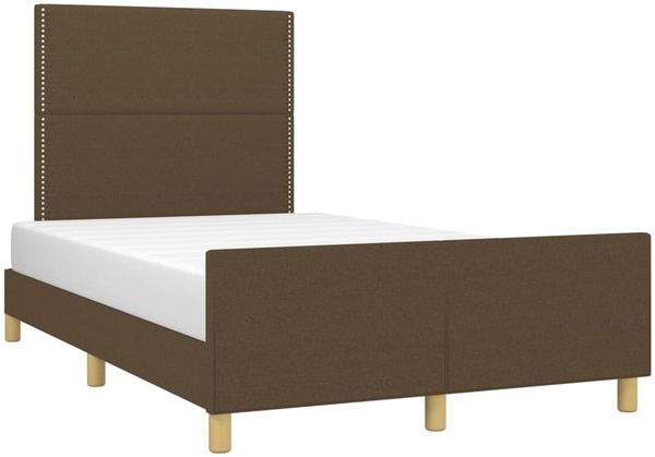 Bettgestell mit Kopfteil Dunkelbraun 120x200 cm Stoff [3124963] Bild 3