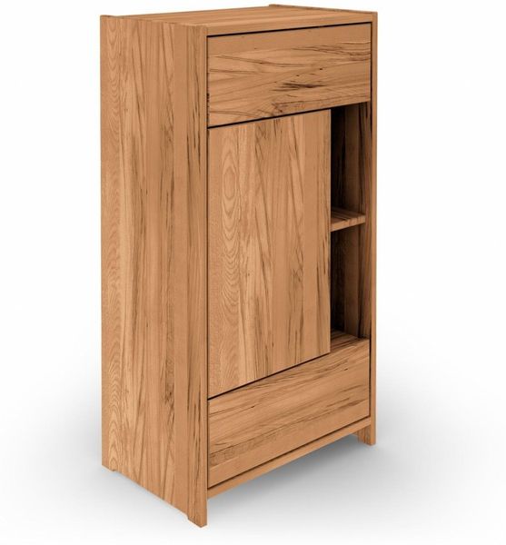 Kommode Zigo aus Kernbuche massiv 63x41x119 mit 2 Schubladen 1 Tür und 2 Fächern
