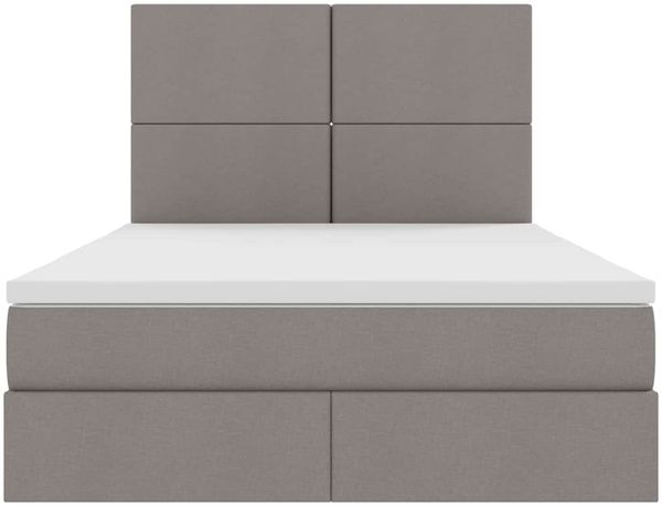 vidaXL Aufbewahrungsbett mit Matratze Taupe 140 x 200 cm Stoff 3371724 Bild 7