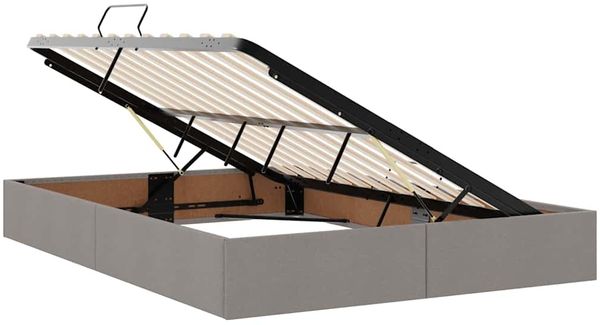 vidaXL Aufbewahrungsbett mit Matratze Taupe 140 x 200 cm Stoff 3371724 Bild 6