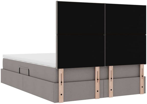 vidaXL Aufbewahrungsbett mit Matratze Taupe 140 x 200 cm Stoff 3371724 Bild 11