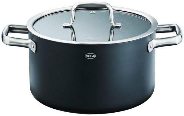 RÖSLE Kochtopf Topf EBONIC, ProNero, Aluminium, Edelstahl (1-tlg), für alle Herdarten geeignet, inklusive Induktion