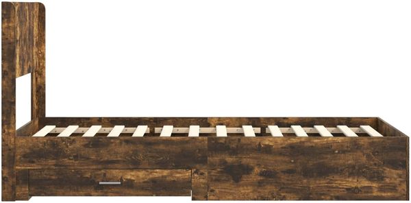 vidaXL Bettgestell mit Stauraum und Kopfteil Geräucherte Eiche 3414527 Bild 7