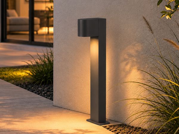 Pollerleuchte Downlight aus Aluminium Anthrazit inklusive GU10 LED, Höhe 50cm