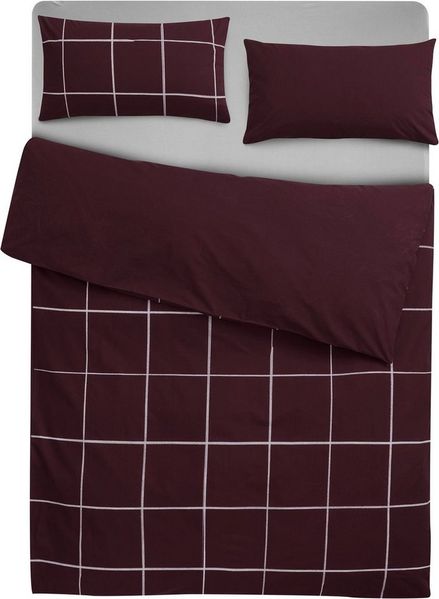 OTTO home Bettwäsche Nature, Renforcé, 2 teilig, Bettwäsche in unregelmäßigem Karo-Muster