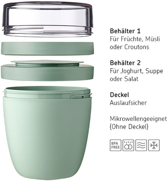 Mepal ELLIPSE Lunchpot Switch mit Snack-Deckel Nordic Blue New Bild 2