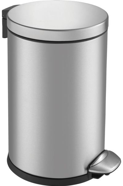 Treteimer EKO Luna mattstahl Edelstahl 3 l mit Kunststoff-Innenbehälter und Soft-Close-Deckel geschützt gegen Fingerabdrücke