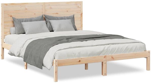 Doppelbett, Betten für Erwachsene, Massivholzbett Extra Lang ohne Matratze 160x220 cm de477