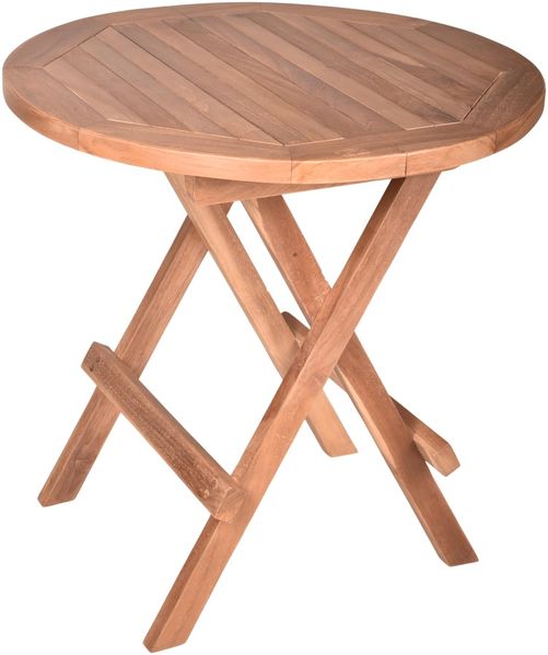 Gartentisch NELLE rund - Teak, Teakbraun, 50x50x51cm | Garten Beistelltisch Wetterfest Outdoor Tisch