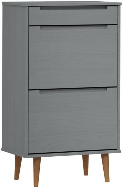 vidaXL Schuhschrank MOLDE Grau 59,5x35x103 cm Massivholz Kiefer 350527