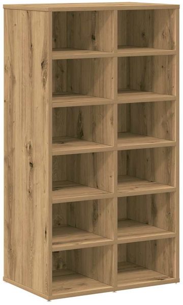 Schuhregal, Schuhablage, platzsparend Artisan-Eiche 54x34x100,5 cm Holzwerkstoff