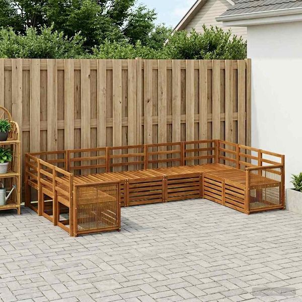 vidaXL Ecksofa Set 7 pcs Natur Massivholz Akazie 3384835