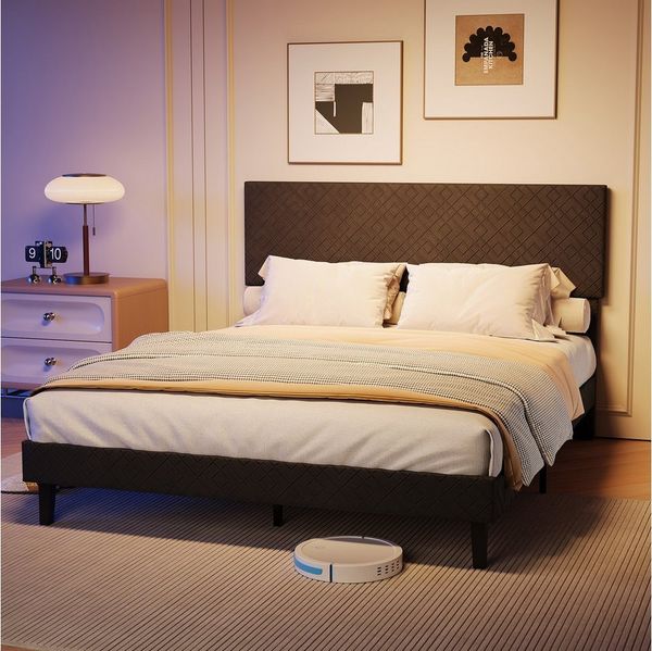 Furnishings Home Polsterbett Doppelbett Bettgestell Mit Lattenrost (1-tlg, Kopfteil hochstellbar), Jugendbett Mit Komforthöhe Lattenrost, Leises Design Bett