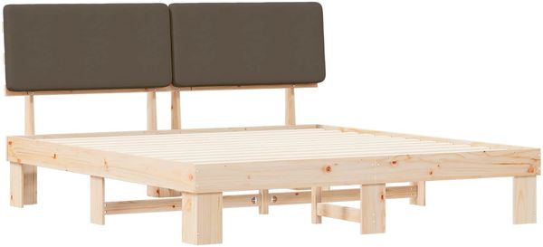 vidaXL Bettgestell mit gepolstertem Kopfteil Taupe 180 x 200 cm 3398082 Bild 4