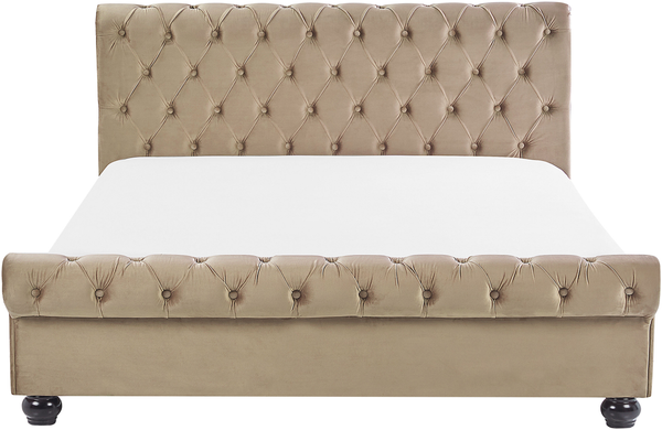 Polsterbett beige Lattenrost 160x200 cm AVALLON Bild 5