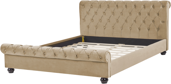 Polsterbett beige Lattenrost 160x200 cm AVALLON Bild 4