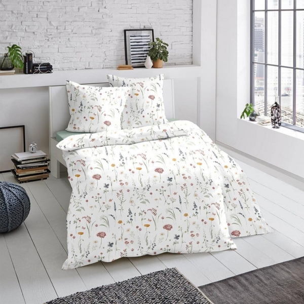 TRAUMSCHLAF Bettwäsche Glennallen, Biber, 2 teilig, Biberbettwäsche weich und kuschelig