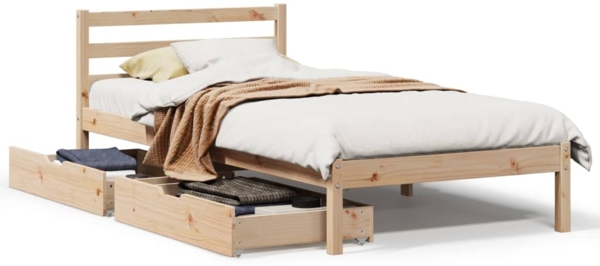 vidaXL Massivholzbett ohne Matratze 90x190 cm Kiefer 3301526