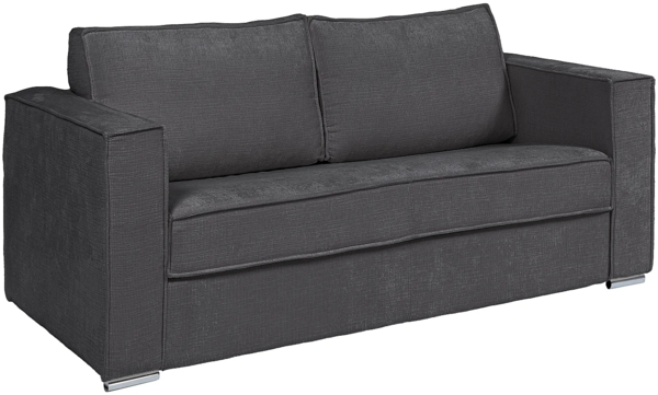 Vente-unique - Schlafsofa mit Matratze 4-Sitzer - Chenille-Stoff - Anthrazitgrau - Liegefläche 160 cm - Matratze 14 cm - LORETO Bild 2