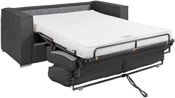 Vente-unique - Schlafsofa mit Matratze 4-Sitzer - Chenille-Stoff - Anthrazitgrau - Liegefläche 160 cm - Matratze 14 cm - LORETO Bild 3