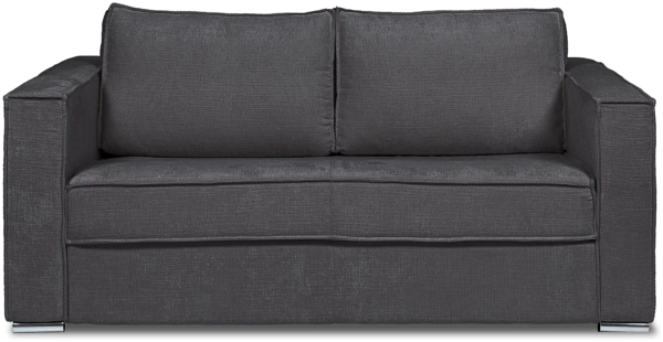 Vente-unique - Schlafsofa mit Matratze 4-Sitzer - Chenille-Stoff - Anthrazitgrau - Liegefläche 160 cm - Matratze 14 cm - LORETO Bild 1