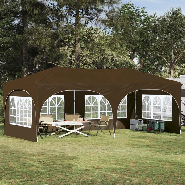 vidaXL Pop-up Partyzelt Taupe 575 x 288 x 245 cm Oxford-Stoff 42019894