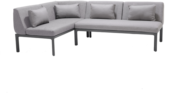 DALGAS LITE Lounge, Gestell: Aluminium dunkelgrau, Kissen: warm-grau Stoff