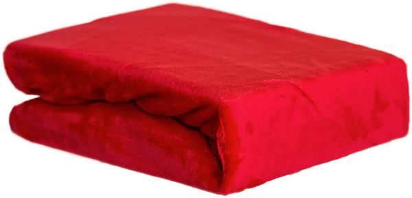 Plüsch Spannbettlaken 140-160 x 200 cm + 30 cm mit Rundumgummizug - Cashmere Touch 180 gsm Rot