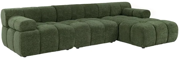 Vente-unique - FACIVIL Sofa Stoff Grün - B 156 cm x H 70 cm x L 282 cm