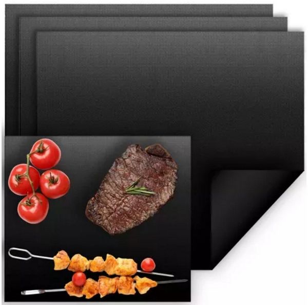 Ruhhy Backmatte Premium BBQ Antihaft-Grill- und Backmatten-Set 3-teilig, Backsilikon (3er Grillmatten-Set, 3-tlg, 3x Grillmatten), Wiederverwendbar, Antihaftbeschichtung, Flexibel