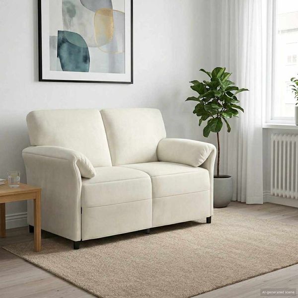 vidaXL 2-Sitzer Sofa Creme 138 x 83 x 95 cm Samt 42033947