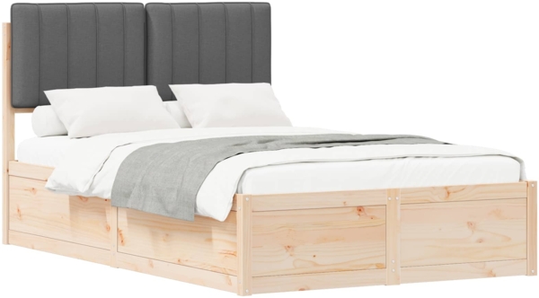 vidaXL Bettgestell mit gepolstertem Kopfteil Dunkelgrau 120 x 190 cm 3405553