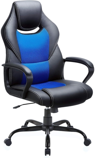 BASETBL Bürostuhl Gaming Stuhl Racing Drehstuhl Blau ergonomisch Chefsessel