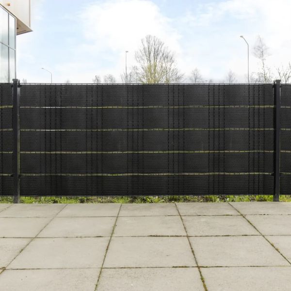 vidaXL Balkon-Sichtschutze 10 Stk. Schwarz 255x19 cm Poly Rattan 156319