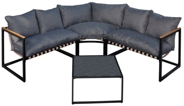 HTI-Living Gartenlounge-Set Terrassenmöbel Ecklounge Cirella, (Set, 2-tlg, 1x Eckbank, 1x Tisch, inkl. Kissen), Sitzgruppe Garten Eckbank Tisch