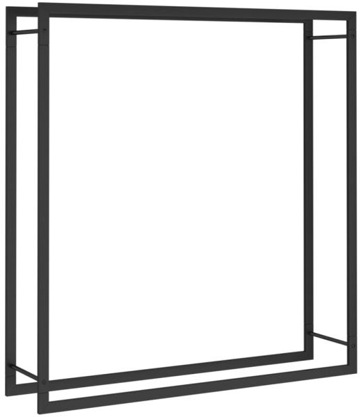 vidaXL Brennholzregal Mattschwarz 110x28x116 cm Stahl 350310