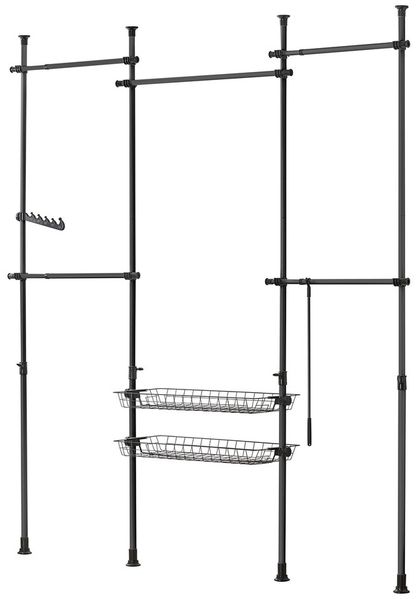 SoBuy KLS04-SCH Garderobenständer, Metall, Pulverbeschichtung, Schwarz, 62 x 200 x 75 cm