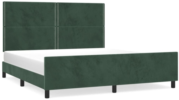vidaXL Bettgestell mit Kopfteil Dunkelgrün 180x200 cm Samt 3125711