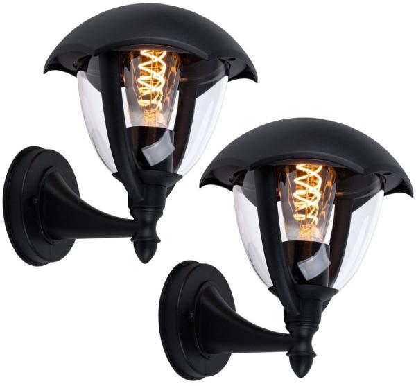 2er Set Wandleuchte, Aluminium, schwarz, H 23,8 cm