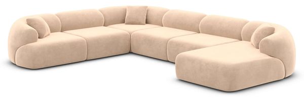 Wohnlandschaft Monteluna XXL in Samtstoff - Samtstoff - beige - Rechts