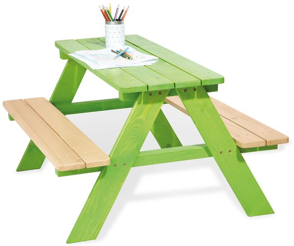 Pinolino 'Nicki' für 4 Kindersitzgarnitur, Massivholz grün, 90 x 50 x 79 cm