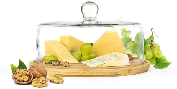 Käseglocke mit Schneidebrett 28cm Glasglocke Glashaube Kuchenglocke Made in EU Bild 5