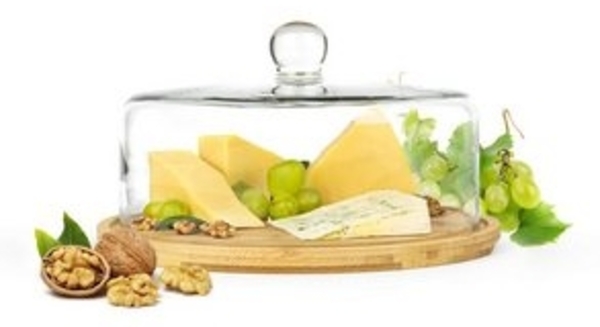 Käseglocke mit Schneidebrett 28cm Glasglocke Glashaube Kuchenglocke Made in EU Bild 6