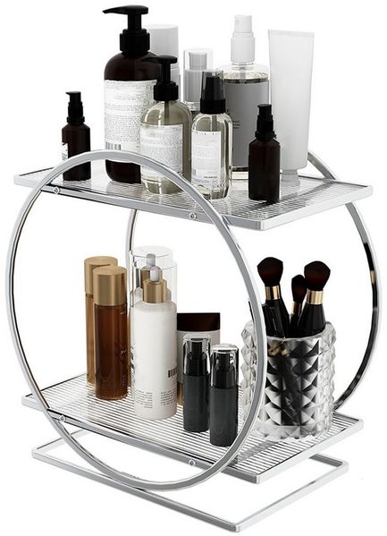 TUWENA Make-Up Organizer 2 Stöckiger Kosmetik Aufbewahrungskorb, Parfüm Organizer, Badezimmer Organizer für Kommode, Schlafzimmer, Wohnzimme