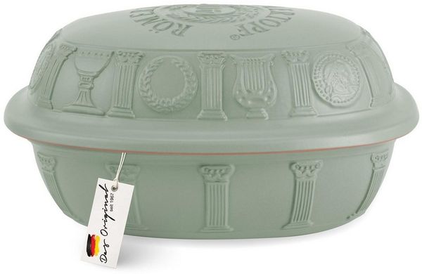RÖMERTOPF Bräter 40 Jahre JUBILÄUM Bräter, 3,5 Liter, Keramik (Set, Grün), antihaft