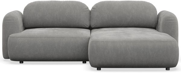 Selsey Tvoya Ecksofa mit Schlaffunktion, Ottomane rechts, graues Chenille