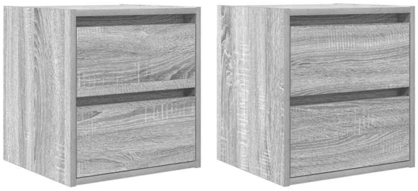 vidaXL Wand-Nachttische 2 Stk. Grau Sonoma 38x34x40 cm 861258