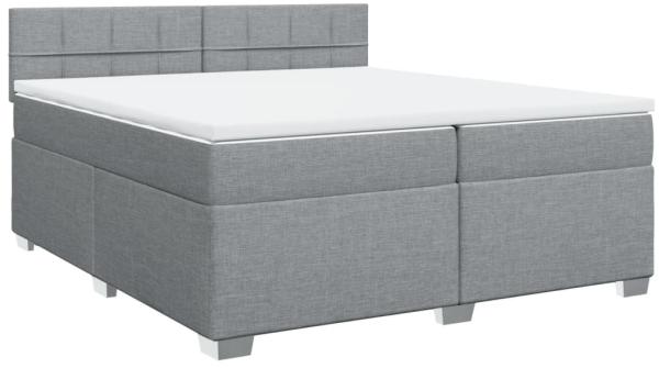 vidaXL Boxspringbett mit Matratze Hellgrau 200x200 cm Stoff 3285995